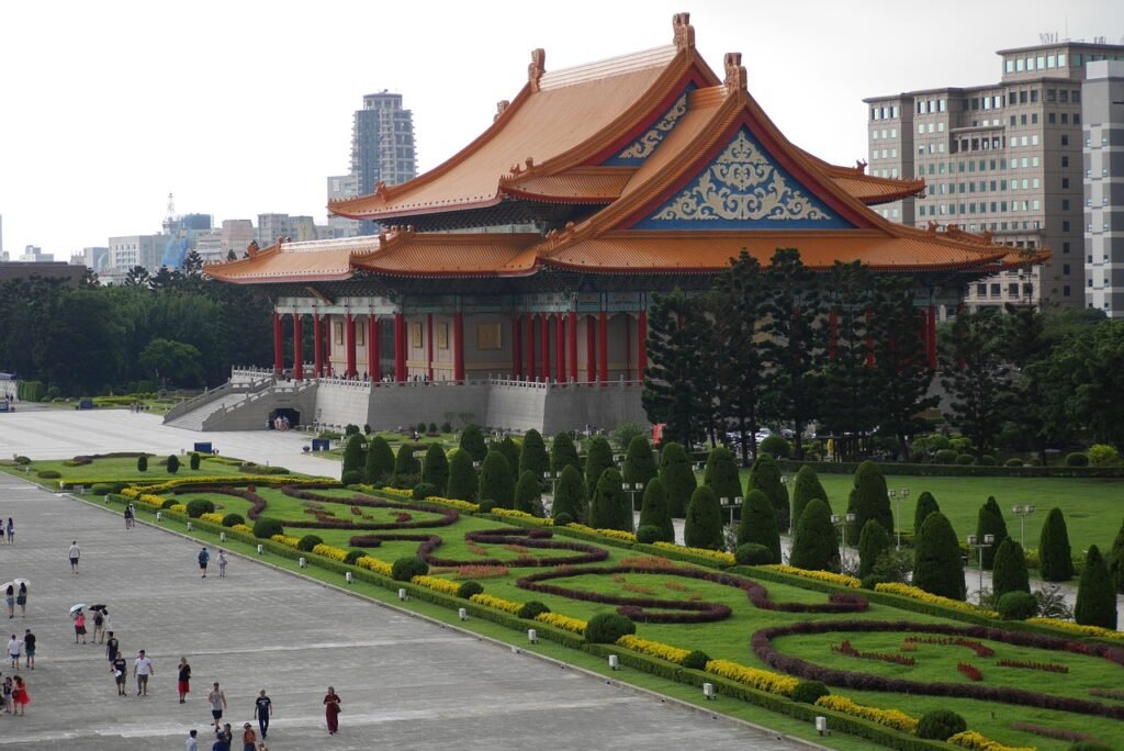 taiwan, taipei, traditional, chinese, building, nature, landmark, liberty, square, garden, roof, culture